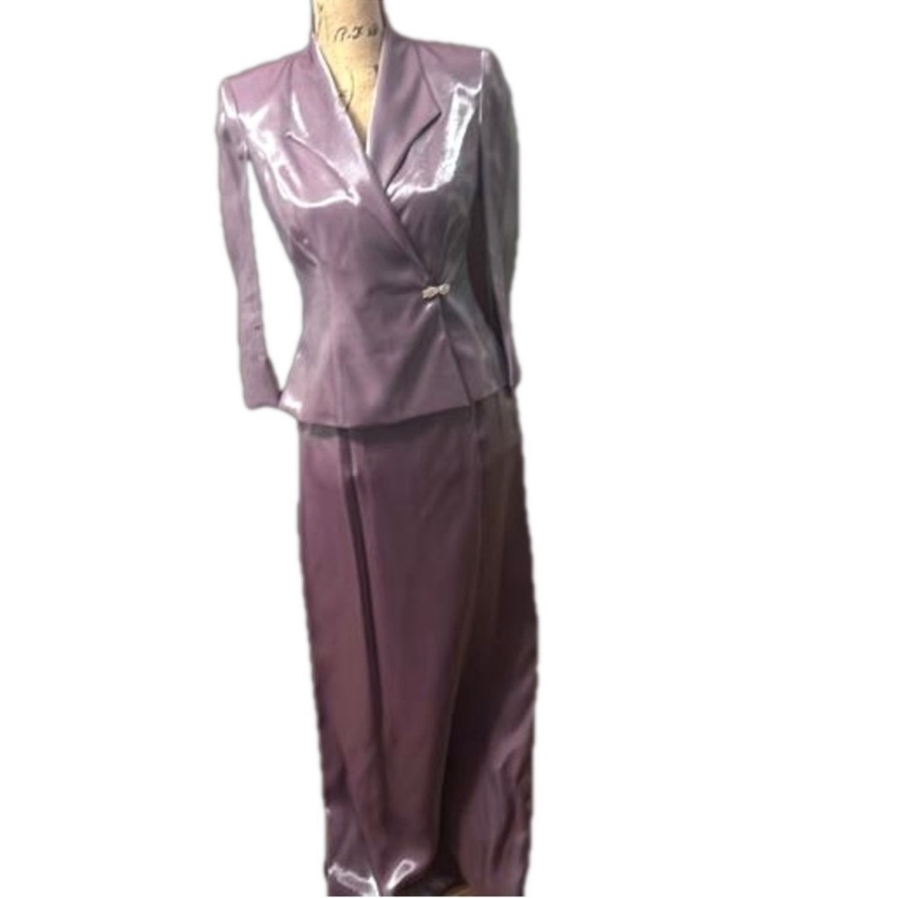 Elegant Mauve Irredecent Gown/Suit Set 2 Pc NWT
